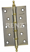 Картинка Петля дверная стальная RENZ 125- 4BB CH AB 4 подшипника декоративный колпачок бронза античная